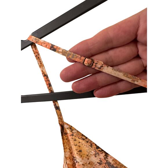 E Eloise By Anthropologie Silk Soft Pink Snake Print Razorback Tank Top, size L - Picture 6 of 10